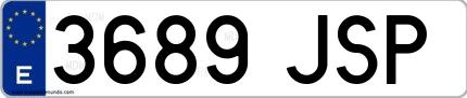 Ejemplo de matrícula española 3689 JSP