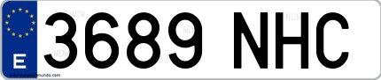 Ejemplo de matrícula española 3689 NHC