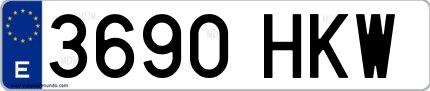 Ejemplo de matrícula española 3690 HKW