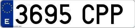 Ejemplo de matrícula española 3695 CPP