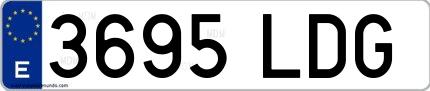 Ejemplo de matrícula española 3695 LDG