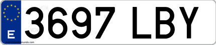 Ejemplo de matrícula de coche ordinaria 3697 LBY