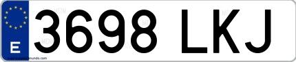 Ejemplo de matrícula española 3698 LKJ