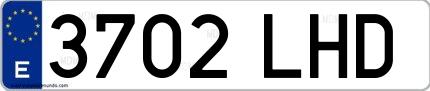 Ejemplo de matrícula española 3702 LHD