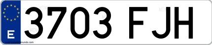 Ejemplo de matrícula española 3703 FJH