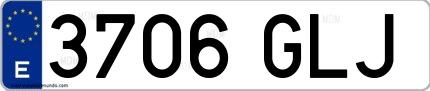 Ejemplo de matrícula española 3706 GLJ