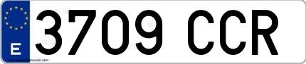 Ejemplo de matrícula española 3709 CCR