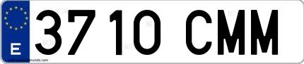 Ejemplo de matrícula española 3710 CMM
