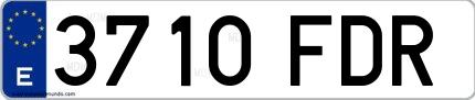 Ejemplo de matrícula española 3710 FDR