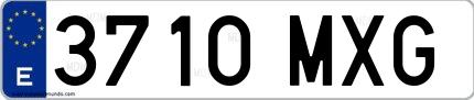 Ejemplo de matrícula española 3710 MXG