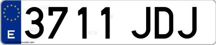 Ejemplo de matrícula española 3711 JDJ