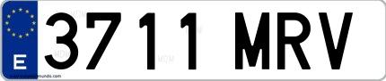 Ejemplo de matrícula española 3711 MRV