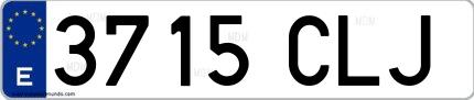 Ejemplo de matrícula española 3715 CLJ