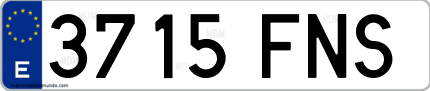 Ejemplo de matrícula de coche ordinaria 3715 FNS