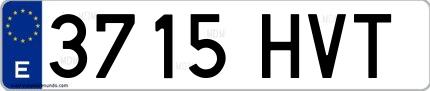 Ejemplo de matrícula española 3715 HVT