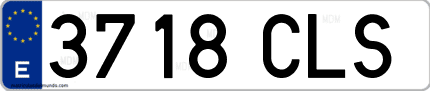 Ejemplo de matrícula de coche ordinaria 3718 CLS