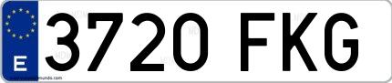 Ejemplo de matrícula española 3720 FKG
