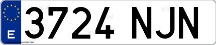 Ejemplo de matrícula española 3724 NJN