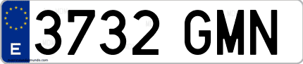 Ejemplo de matrícula de coche ordinaria 3732 GMN