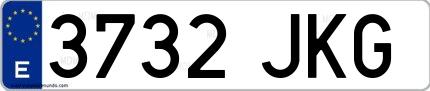 Ejemplo de matrícula española 3732 JKG
