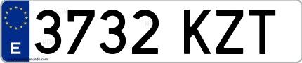 Ejemplo de matrícula española 3732 KZT