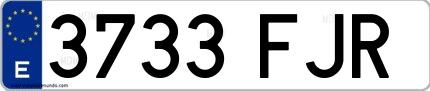 Ejemplo de matrícula española 3733 FJR