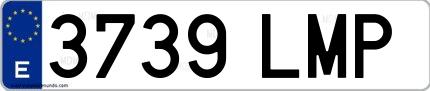 Ejemplo de matrícula española 3739 LMP