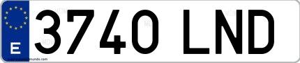 Ejemplo de matrícula española 3740 LND