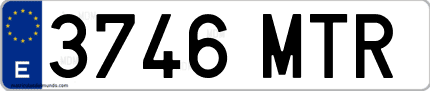 Ejemplo de matrícula de coche ordinaria 3746 MTR