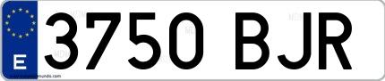 Ejemplo de matrícula española 3750 BJR