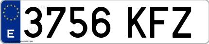 Ejemplo de matrícula española 3756 KFZ