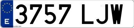 Ejemplo de matrícula española 3757 LJW