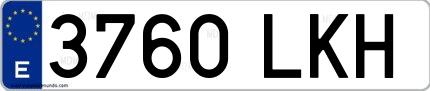 Ejemplo de matrícula española 3760 LKH