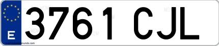 Ejemplo de matrícula española 3761 CJL