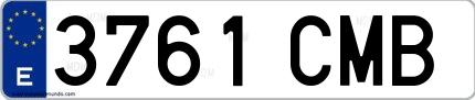 Ejemplo de matrícula española 3761 CMB