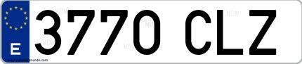 Ejemplo de matrícula española 3770 CLZ