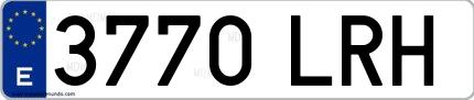Ejemplo de matrícula española 3770 LRH