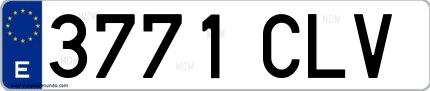 Ejemplo de matrícula española 3771 CLV