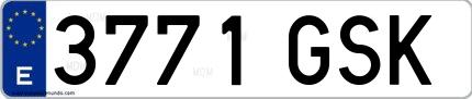 Ejemplo de matrícula española 3771 GSK