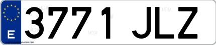 Ejemplo de matrícula española 3771 JLZ