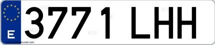Ejemplo de matrícula española 3771 LHH