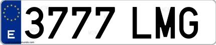 Ejemplo de matrícula española 3777 LMG