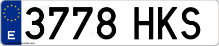 Ejemplo de matrícula de coche ordinaria 3778 HKS