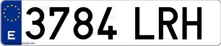 Ejemplo de matrícula española 3784 LRH