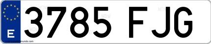 Ejemplo de matrícula española 3785 FJG