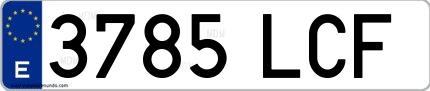 Ejemplo de matrícula española 3785 LCF