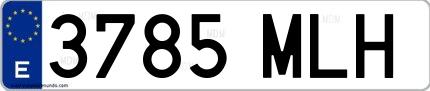 Ejemplo de matrícula española 3785 MLH