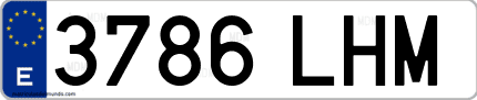 Ejemplo de matrícula de coche ordinaria 3786 LHM