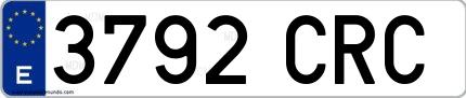 Ejemplo de matrícula española 3792 CRC