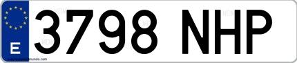 Ejemplo de matrícula española 3798 NHP